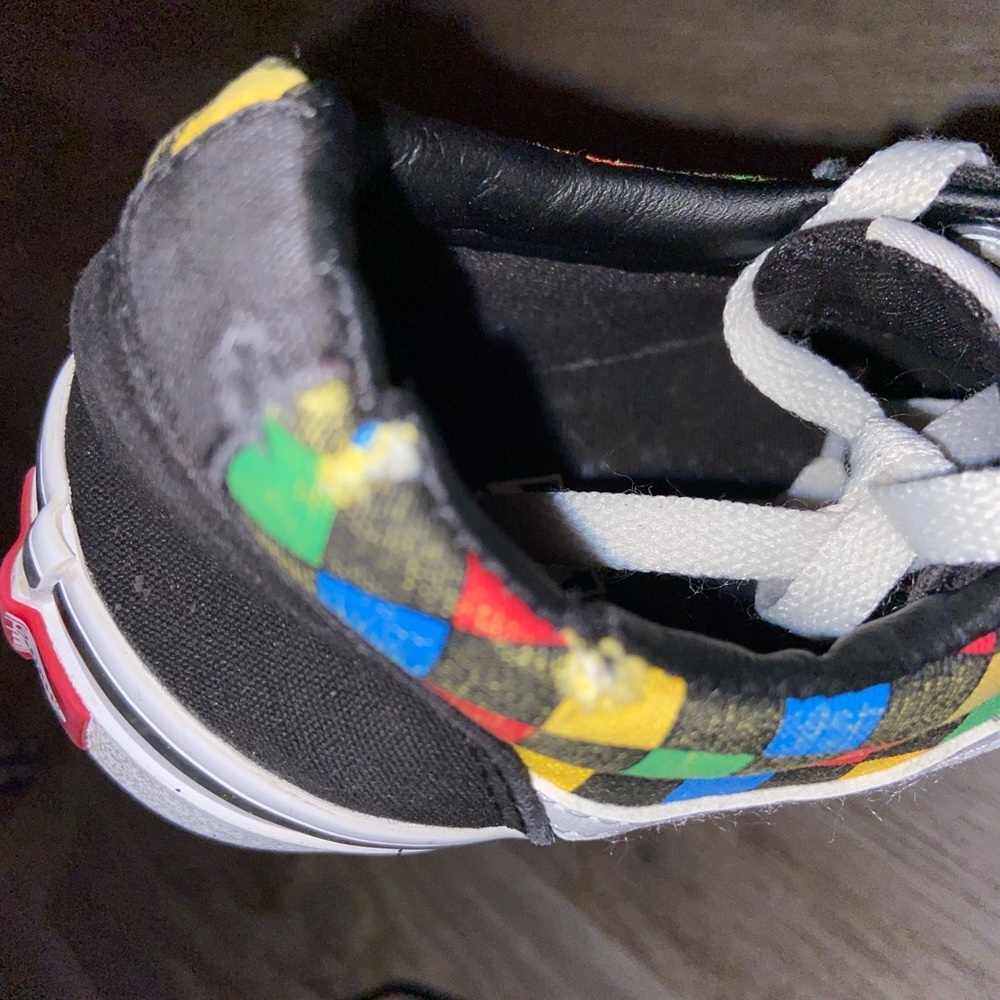 Vans Checkered Skateboard Black Shoes w/Colorful Checkered Design size Youth 4.5 - Picture 6 of 7